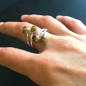 Tigers Eye Ring, MultiStone, Statement Boho